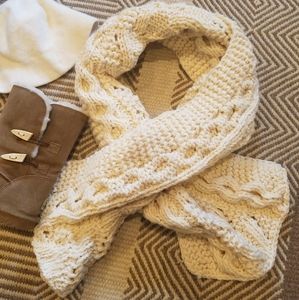 Oversized chunky cream neck scarf wrap